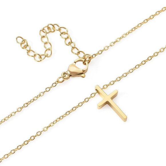 Layered Initial and Cross Necklaces for Women Dainty Christian Jewelry Personali - Picture 6 of 6